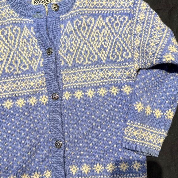 Rugged Bear Periwinkle Wool Cardigan Sweater Kids 4-5 - Picture 2 of 8